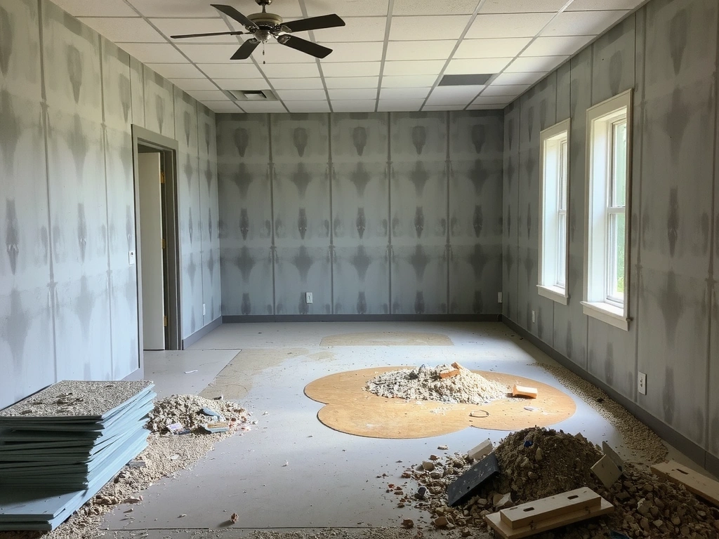 Construction site after initial clean-up, showing cleared debris and ready for final polish