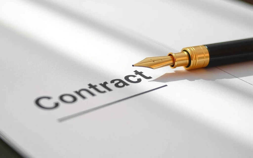 Contract document with a pen, representing service agreement